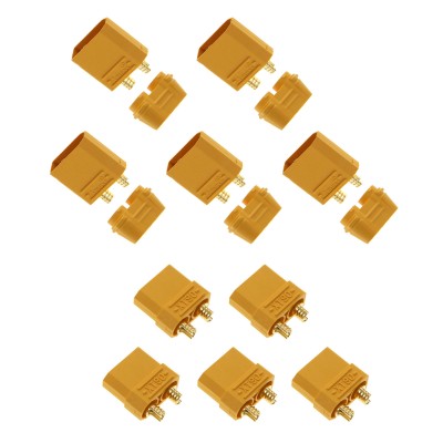 Amass XT90 Male and Female Connector Plug for Battery, ESC, and Charge Lead 5 Pairs   554000058